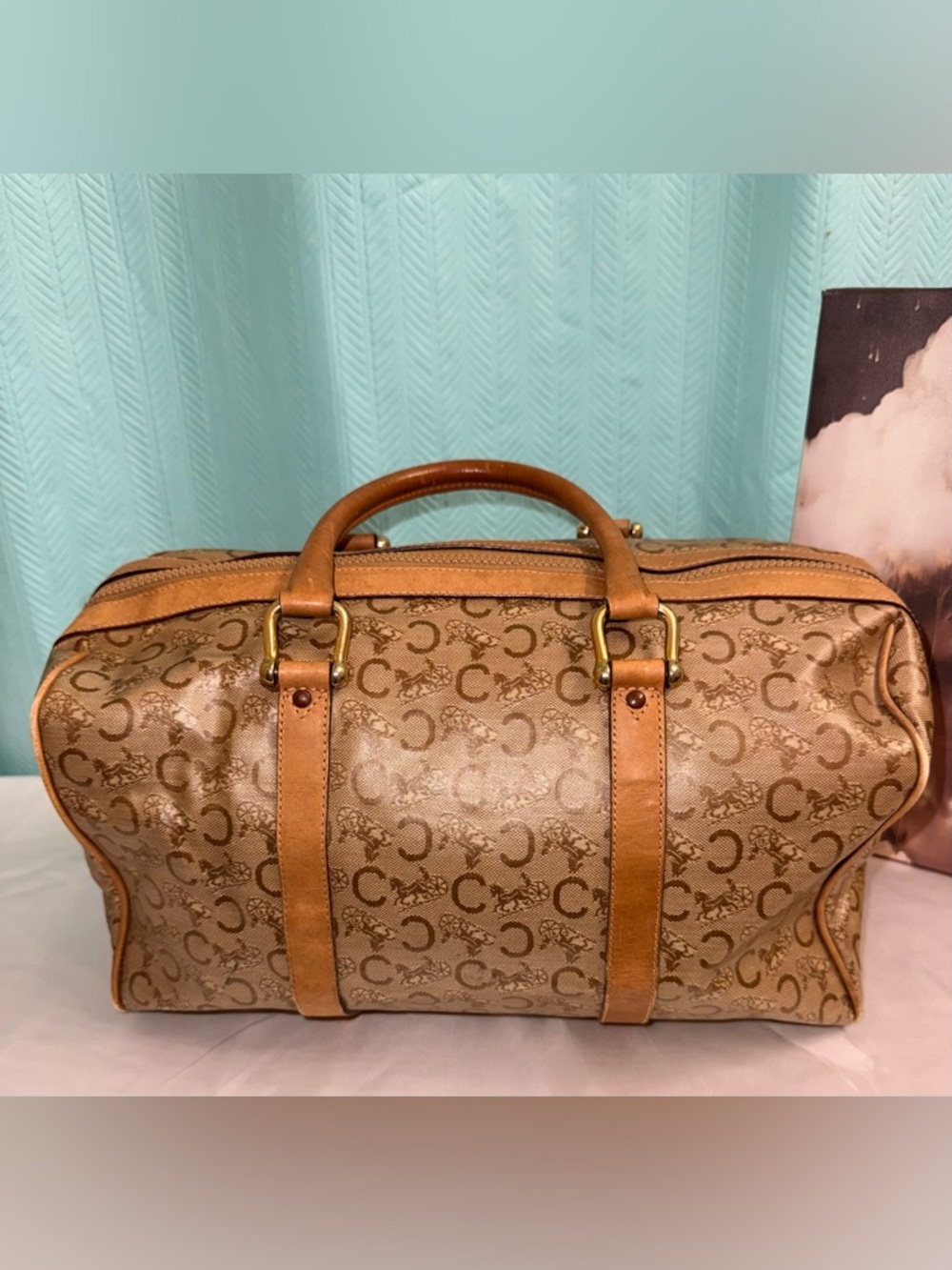 EUC - VINTAGE Celine Macadam Boston Satchel - Picture 6 of 12